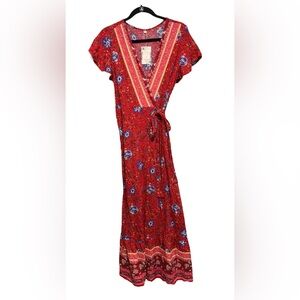 Floral Red Maxi Dress